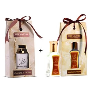 Khashab Al Abiyad Gift Set - 50ml Water Perfume & 24ml Perfume Oil