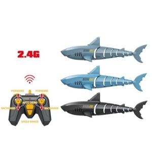 1-Piece 2.4G Remote Control Shark Toy 1:18 Scale High Simulation Shark Shark for Swimming Pool Bathroom Great Gift RC Boat Toys for 5+ Year Old Boys and Girls random Random colour