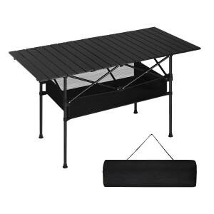 Folding Camping Table with Carrying Bag,Portable Lightweight Aluminum Folding Picnic Table Roll Up Table for Camping, Picnic, Fishing BBQ,21*37 in