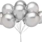 Rosymoment Metallic Balloon Silver 12 Inch  40-Piece Set