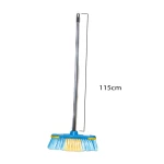 Cleano Plastic Bristle Broom, Heavy Duty Broom, Long Handle For Sidewalks, Decks And Outdoor Surfaces, Perfect For Home Kitchen Room Office Floor