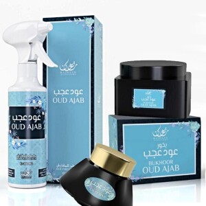 Oud Ajab Ultimate Bundle Offer - 350ml Air Freshener | 70gm Bakhoor | 25gm Oud Muattar