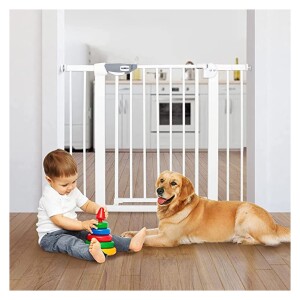 Baby Gate for Stairs & Doorways,Extra Wide Baby Safety Door Gates,Pet Dog Gate,Auto Close Pressure Mounted Walk Thru Child Gate for Baby Toddlers