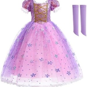 Girls Princess Rapunzel Costume Tangled Dress