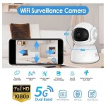 2.4G/5G Dual Bands WiFi Surveillance Camera 1080P FHD Home Security Camera Wireless IP Camera 360 Pan/Tilt with Auto Tracking Night Vision 2-Way Audio