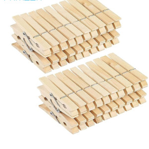 Wooden Clothespins Natural Bamboo Clothes Pegs Anti Rust and Moisture Resistant Wooden Craft Pins Durable