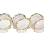 Rosymoment Plastic Bowl 7 Inch10 Pieces Set Gold And White Color