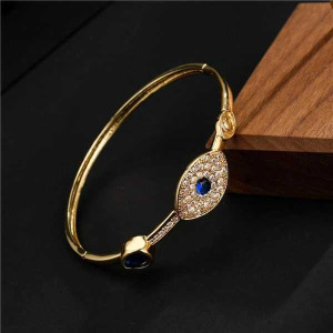 Gold Plated Lucky Eye Luxury Bangles For Women