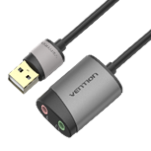 USB External Sound Card 0.15M Gray Metal Type