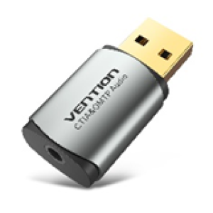 USB External Sound Card Gray  Metal Type (OMTP-CTIA)