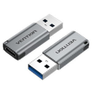 USB 3.0 Male to USB-C Female Adapter Gray Aluminum Alloy Type