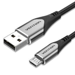 USB 2.0 to Micro USB Cable 0.5M Gray Aluminum Alloy Type