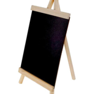 Rosymoment Black Board with Wooden Stand, 30 x 60cm, Black/Beige