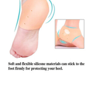 Silicon Moisturizing Heel Swelling Pain Relief Foot Support to Eliminate Cracks, Beige, Medium