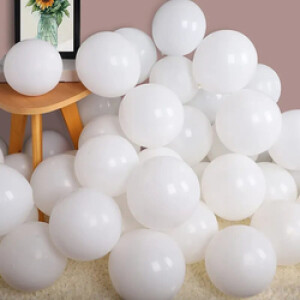 Rosymoment 12-Inch Metallic Balloon Set, 40 Pieces, All Ages, Off White