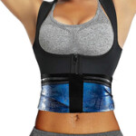 Bodysuner Sauna Sweat Vest Workout Tank Top Waist Trainer for Women Compression Workout Enhancing Vest with Zipper, XXL/XXXL, Blue