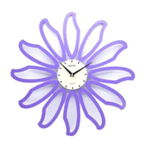 Orient Spider Flower Wooden Wall Clock, Purple