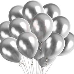 Helium Shiny Thicken Latex Balloons - 40 Pieces - 12in (Metallic Chrome Silver) packing (1x100 in carton)