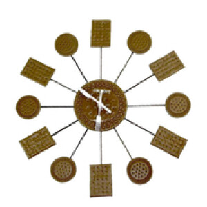 Orient Biscuit Wall Clock, Brown
