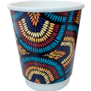 9oz 50-Piece Disposable Cups with Lids, Multicolour