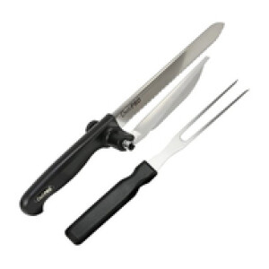 2-Piece Stainless Steel Bread Knife with Spacer, Black