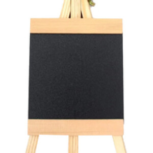 Rosymoment Tabletop Notice Small Black Board with Wooden Stand, 12 x 23cm, Black/Beige