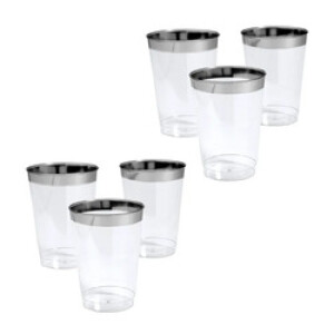 Rosymoment 10 oz 6 Piece Recyclable Plastic Glass, Clear