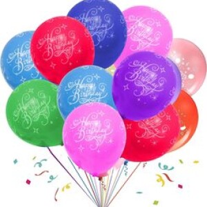 Balloons happy birthday Multicolor 12'' and 12 pcs pack