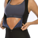 Sauna Sweat Vest for Women Waist Trainer Vest Sweat Tank Top Shaper for Women with Zipper, XXL, Black