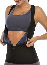 Sauna Sweat Vest for Women Waist Trainer Vest Sweat Tank Top Shaper for Women with Zipper, XXL, Black