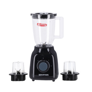 Krypton 3-in-1 Blender, 2 Speed Setting with Pulse, KNB6212 | 1.5L Unbreakable PC Jar | Double SS Blade with 2 Small Grinder