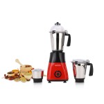 Krypton 3-IN-1 Mixer Grinder- KNB6425| 650W Powerful Copper Motor with Stainless Steel Jars & Blades and Unbreakable PC Lids Black and red, 2 Years Warranty