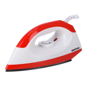 Krypton 1200W Dry Iron for Perfectly Crisp Ironed Clothes | Non-Stick Soleplate & Adjustable Thermostat Control | Indicator Light