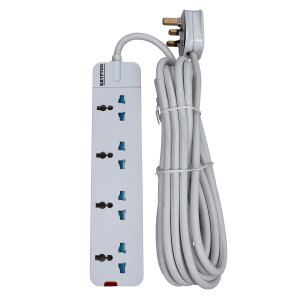 4 Way Universal Type Extension Socket, High Quality,KNES5081 - 5m Cord Length,2 Years Warranty, Ideal For All Electronic Devices