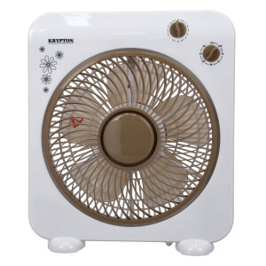 Krypton 10" Box Fan- KNF6025| High Performance Box Fan with 3-Speed Controls and 5 Leaf Blades| Powerful, Silent Circulation and Efficient Cooling