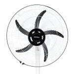 18" Rechargeable AC/ DC Stand Fan, Remote Control, KNF6245 | 3.5hrs Continuous Working Fan & LED Light 55hrs | Solar Charging Input