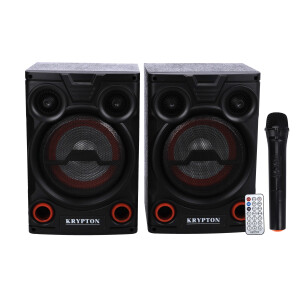 Krypton 2.0 Professional Speaker with Remote & Microphone, KNMS5195 | 8" Woofer with Colourful Light | With USB/Bluetooth Connect/FM Radio/SD/Aux Input