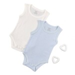 Babies' Pack of 3 Sleeveless Bodysuits (under wears) Sizes from 0-24 Months, 100% Cotton Collection ? White  with assorted texture