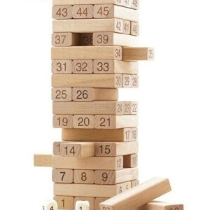 Wooden Classic Non-Toxic Environment Friendly Numeric Stacking Block Set 7.5x2.5x1.5cm