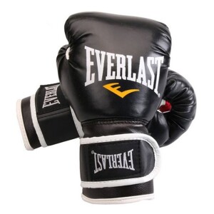 Pair Of Full Finger Professional Boxing Gloves Black/White 330g