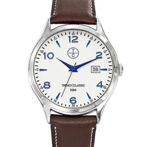 Men's Water Resistant Leather Analog Watch TC CC1001 03D