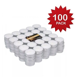 100-Piece Candle White/Silver 38mm
