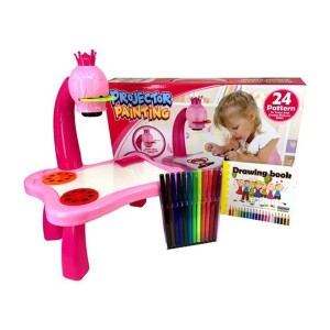 Adjustable Rotating Kids Projector Painting With 12 Colour Markers And 24 Patterns To Trace