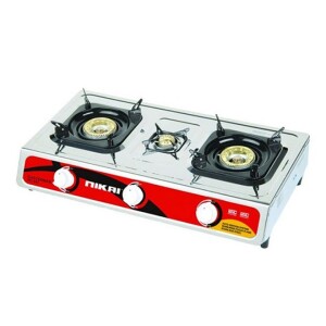 3-Burner Stainless Steel Gas Stove Ng845 Silver/Gold/Black