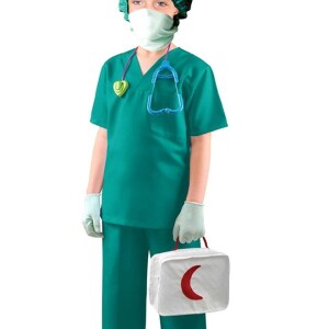 Doctor Costume Operating Surgeon Uniform With Surgeon Bag For Kids, 3+ Years