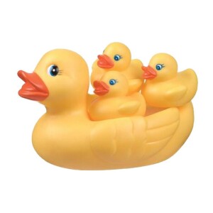 4-Piece Duckie Family Bath Toy Set 0170338 Floats On Water Phthalate Free Vinyl Bath Toy
