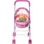 Trolley With Baby Doll For Toddlers  Plastic Material Foldable And Portable