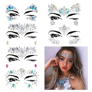 Crystals Face Tattoo Stickers Multicolour