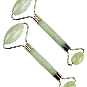 2-Piece Face Roller And Massager Green/Silver