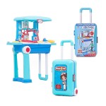 2 In 1 Little Pretend Doctor Play Set With Suitcase Trolley Educational Toy For Kids 63x53x25cm